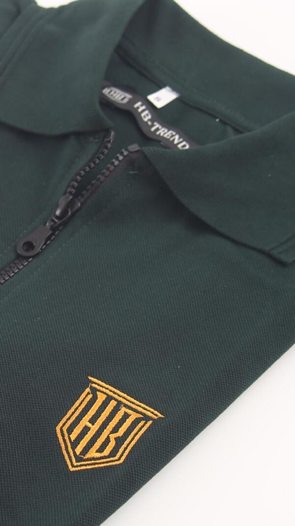 Warrior Green Zipper Polo - Image 2